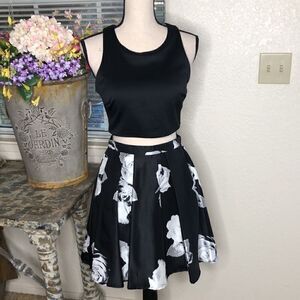 Sequin Hearts two piece black and white dressy dress